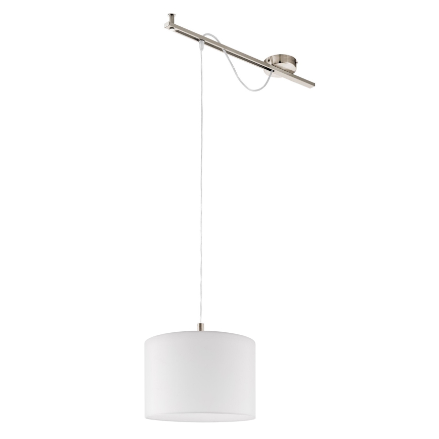 Eglo - Lampa wisząca LED na linkę CALCENA 1xE27/60W/230V matowy chrom/biały