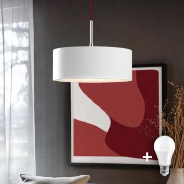 Eglo - LED lampa wisząca na lince TUNJA 1xE27/60W/230V biała
