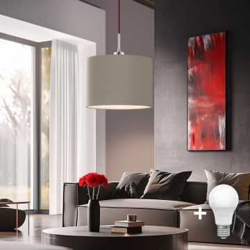 Eglo - LED Lampa wisząca na lince TUNJA 1xE27/60W/230V taupe