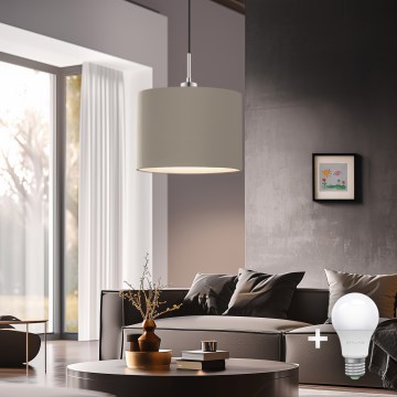 Eglo - LED Lampa wisząca na lince TUNJA 1xE27/60W/230V taupe