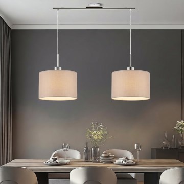 Eglo - LED lampa wisząca na lince TUNJA 2xE27/60W/230V beżowa