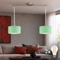 Eglo - LED lampa wisząca na lince TUNJA 2xE27/60W/230V matowy chrom/zielony