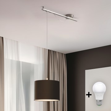 Eglo - LED Lampa wisząca na linku CALCENA 1xE27/60W/230V chrom/brąz