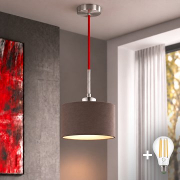 Eglo - LED lampa wisząca na przewodzie TUNJA 1xE27/60W/230V śr. 20 cm brązowa/czerwona