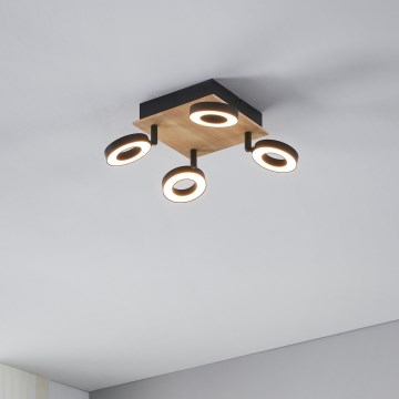 Eglo - LED Oprawa punktowa 4xLED/4,2W/230V czarny/brązowy