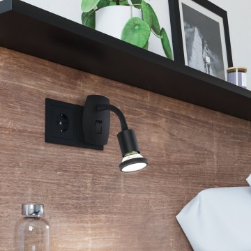 Eglo - LED oprawa wtyczkowa 1xGU10/4,5W/230V czarna