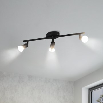 Eglo - LED Oświetlenie punktowe 3xGU10/2,8W/230V 3000K czarny