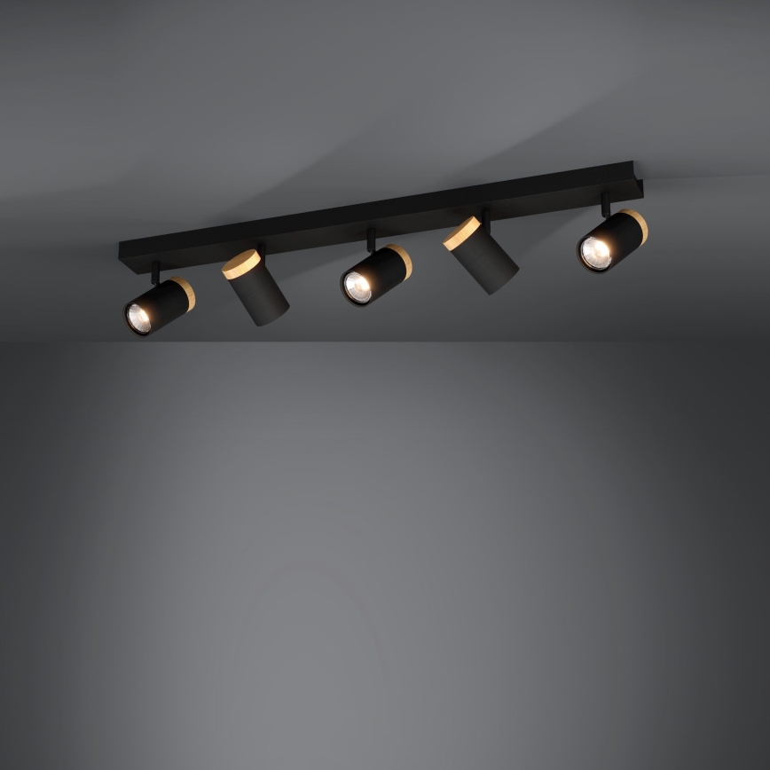 Eglo - LED Oświetlenie punktowe 5xGU10/4,5W/230V 3000K czarne/brązowe