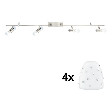 Eglo - LED Oświetlenie punktowe MY CHOICE 4xE14/4W/230V  matowy chrom/biały