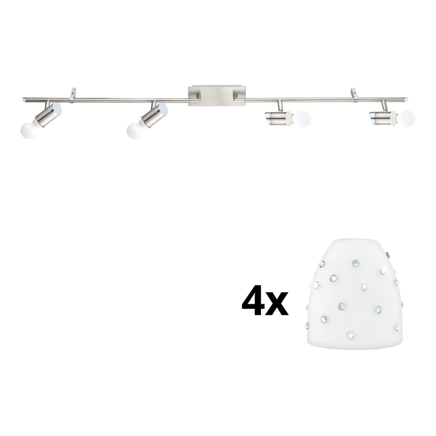Eglo - LED Oświetlenie punktowe MY CHOICE 4xE14/4W/230V  matowy chrom/biały