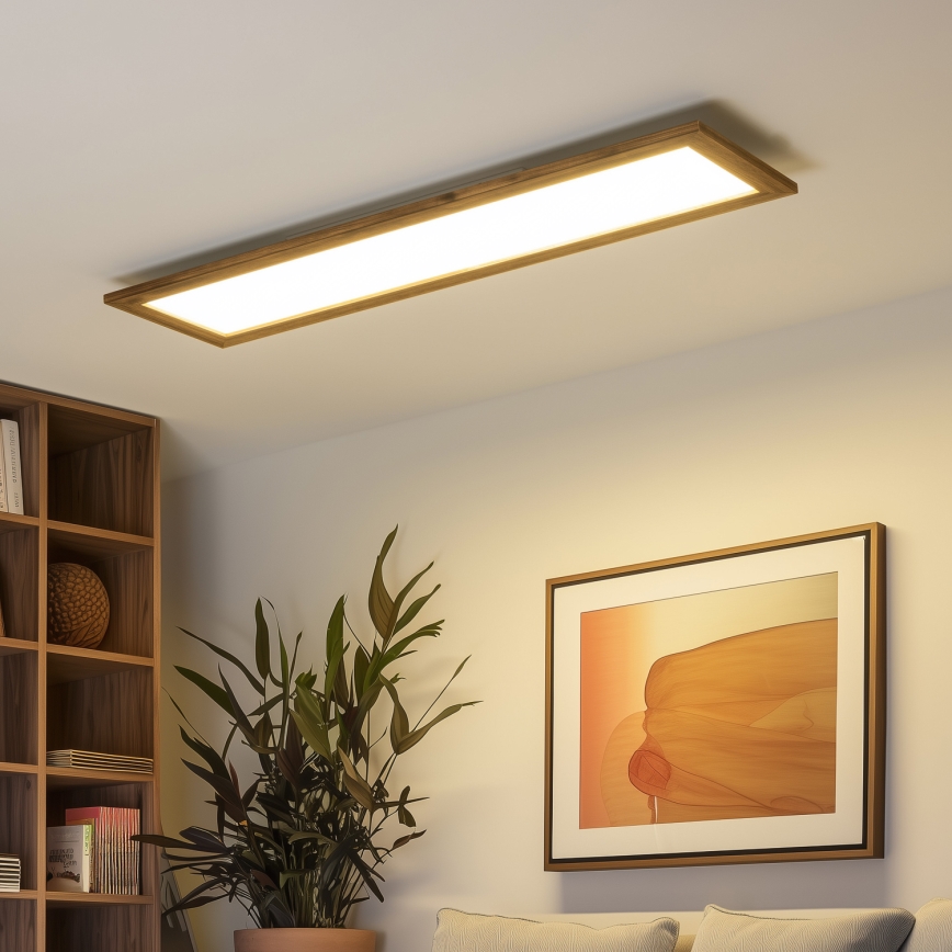 Eglo - LED Panel natynkowy SALOBRENA-RW WOOD LED/34W/230V 2700/4000K 124x34 cm brązowy