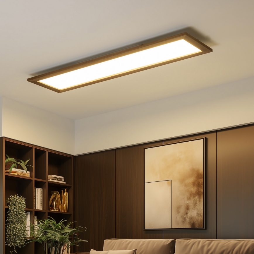 Eglo - LED Panel natynkowy SALOBRENA-RW WOOD LED/34W/230V 2700/4000K 124x34 cm ciemnobrązowy
