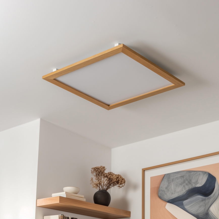 Eglo - LED Panel natynkowy SALOBRENA-RW WOOD LED/34W/230V 2700/4000K 64x64 cm brązowy