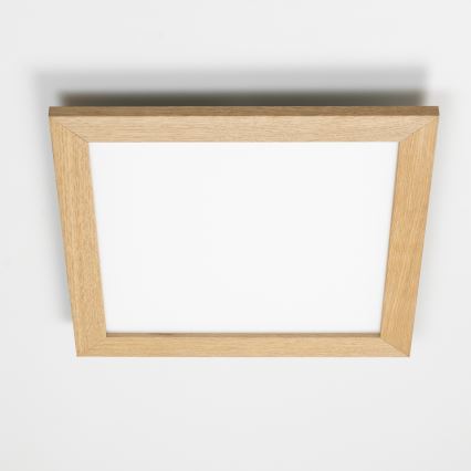 Eglo - LED Panel natynkowy ściemnialny POZZALLO WOOD LED/21W/230V 2700-6500K 49,5x49,5 cm brązowy + pilot zdalnego sterowania