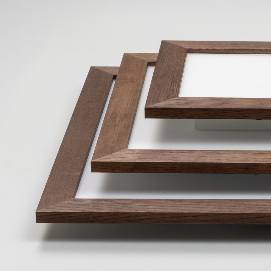 Eglo - LED Panel natynkowy ściemnialny POZZALLO WOOD LED/21W/230V 2700-6500K 49,5x49,5 cm ciemnobrązowy + pilot zdalnego sterowania