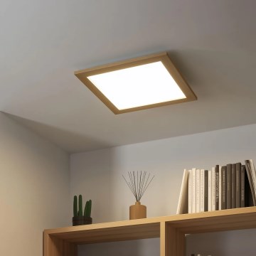 Eglo - LED Panel natynkowy ściemnialny POZZALLO WOOD LED/21W/230V 2700-6500K 49,5x49,5 cm brązowy + pilot zdalnego sterowania