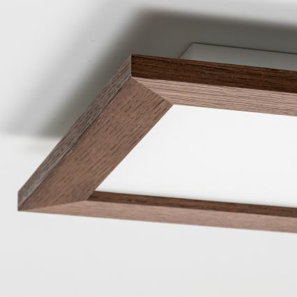 Eglo - LED Panel natynkowy ściemnialny SALOBRENA 2 WOOD LED/16W/230V 4000K 34x34 cm ciemnobrązowy