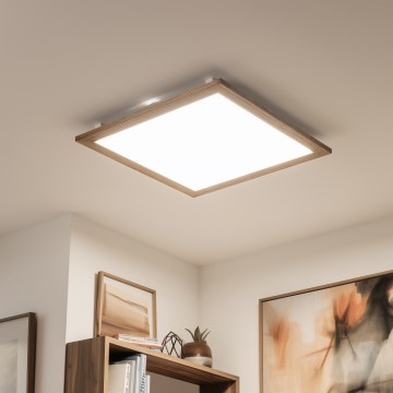Eglo - LED Panel ściemnialny SALOBRENA-TW WOOD LED/32,5W/230V 2700-6500K 64x64 cm brązowy + zdalne sterowanie