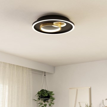 Eglo - LED Plafon 1xLED/14W/230V + 1xLED/8,5W śr. 38 cm czarny/złoty