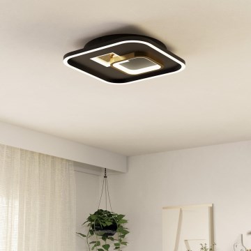 Eglo - LED Plafon 1xLED/16,2W/230V + 1xLED/9,2W 38x38 cm czarny/złoty