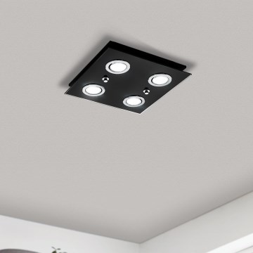Eglo - LED Plafon 4xGU10/2,8W/230V 3000K czarny
