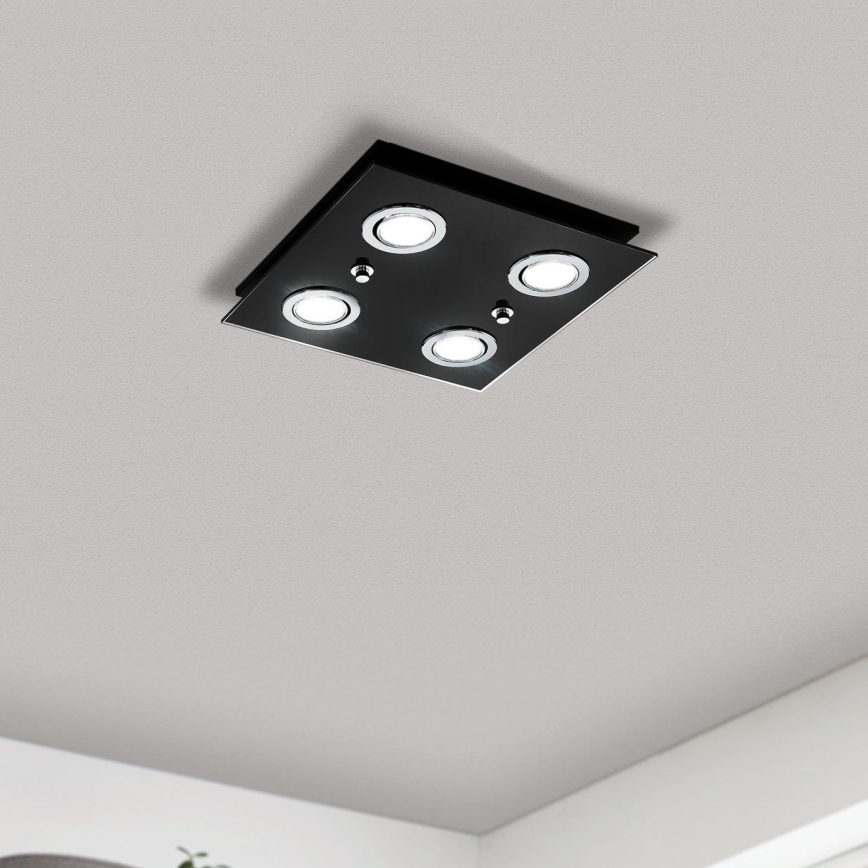 Eglo - LED Plafon 4xGU10/2,8W/230V 3000K czarny