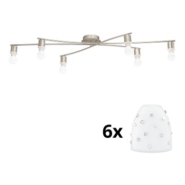 Eglo - LED Plafon MY CHOICE 6xE14/4W/230V  matowy chrom/biały