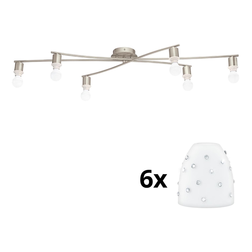 Eglo - LED Plafon MY CHOICE 6xE14/4W/230V  matowy chrom/biały