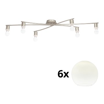 Eglo - LED Plafon MY CHOICE 6xE14/4W/230V  matowy chrom/biały