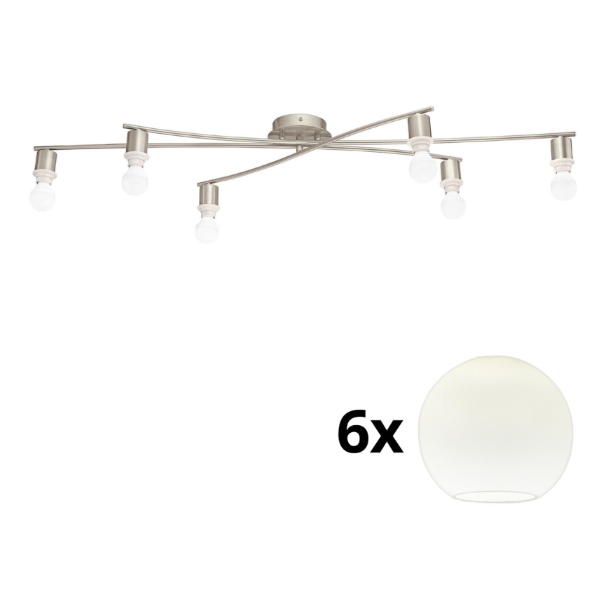 Eglo - LED Plafon MY CHOICE 6xE14/4W/230V  matowy chrom/biały