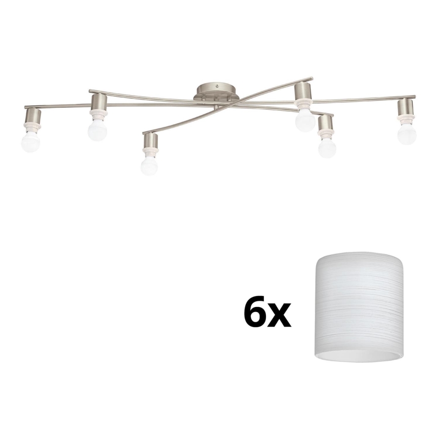 Eglo - LED Plafon MY CHOICE 6xE14/4W/230V  matowy chrom/biały