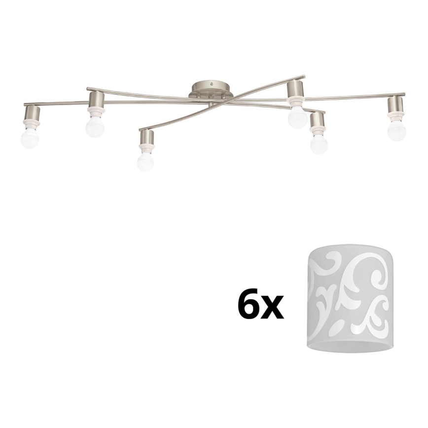 Eglo - LED Plafon MY CHOICE 6xE14/4W/230V  matowy chrom/biały