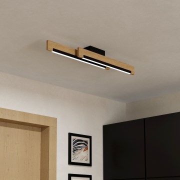 Eglo - LED Plafon ściemnialny 2xLED/10W/230V 3000K czarny/beżowy
