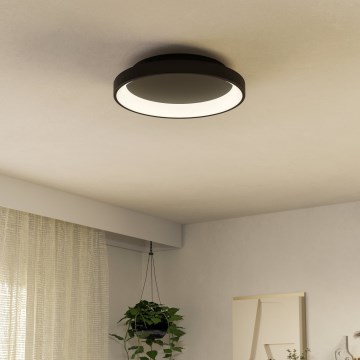Eglo - LED Plafon ściemnialny LED/12W/230V 2700-6500K czarny + pilot zdalnego sterowania