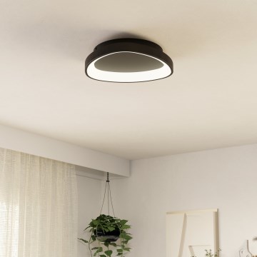 Eglo - LED Plafon ściemnialny LED/12W/230V 2700-6500K czarny + pilot zdalnego sterowania