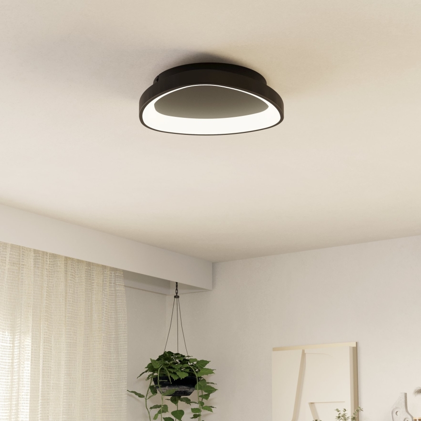 Eglo - LED Plafon ściemnialny LED/12W/230V 2700-6500K czarny + pilot zdalnego sterowania