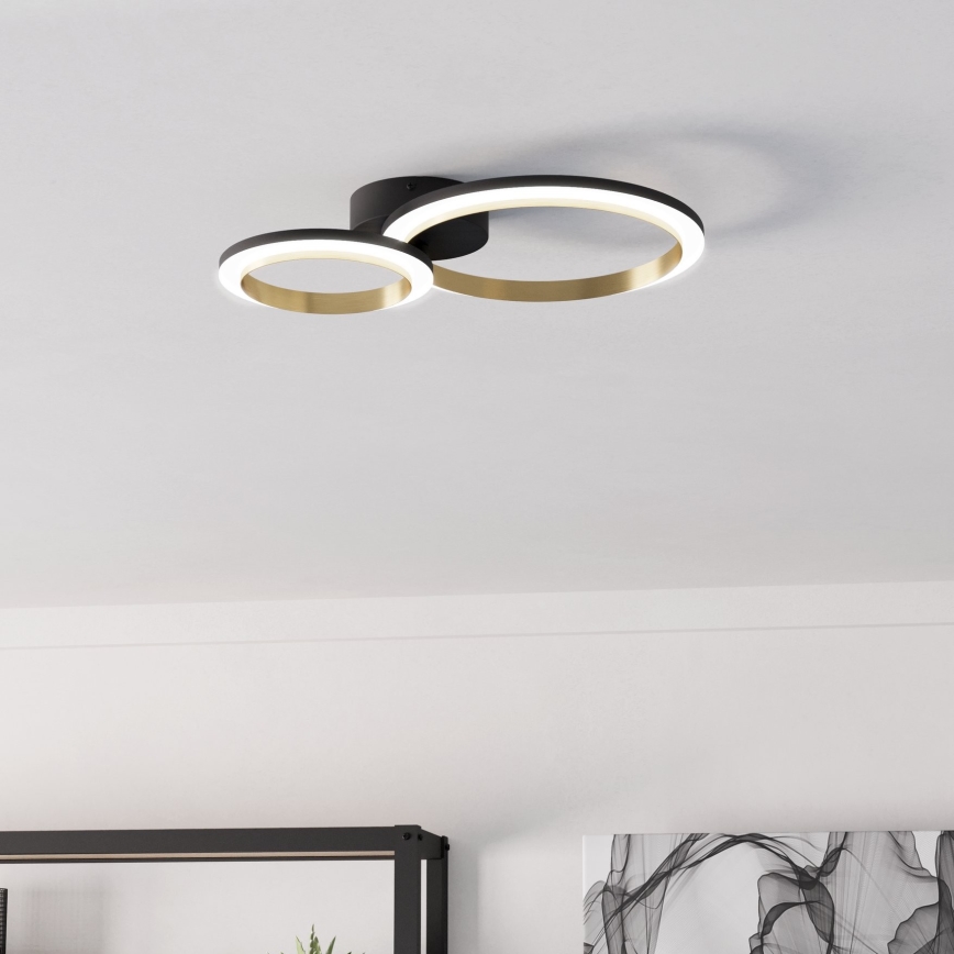 Eglo - LED Plafon ściemnialny LED/12W/230V 4000K czarny/złoty