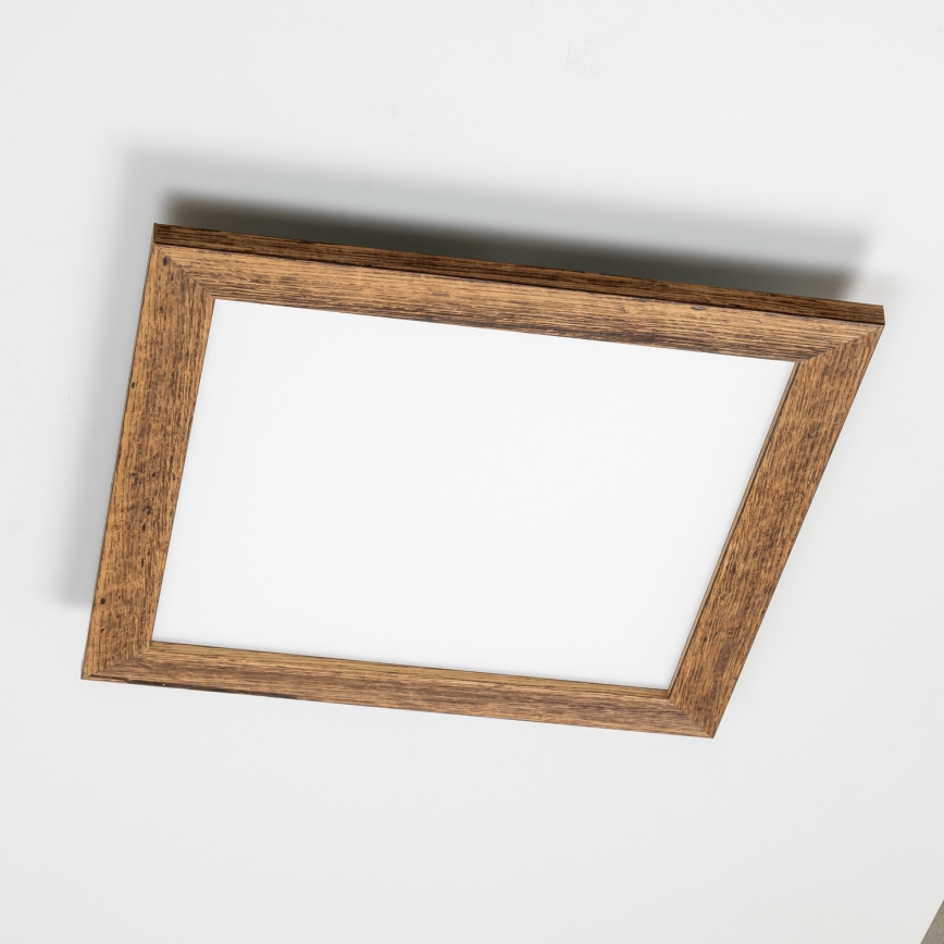 Eglo - LED RGB Ściemnialny panel natynkowy SALOBRENA-C WOOD LED/24W/230V 2700-6500K 49,5x49,5 cm brązowy + pilot zdalnego sterowania