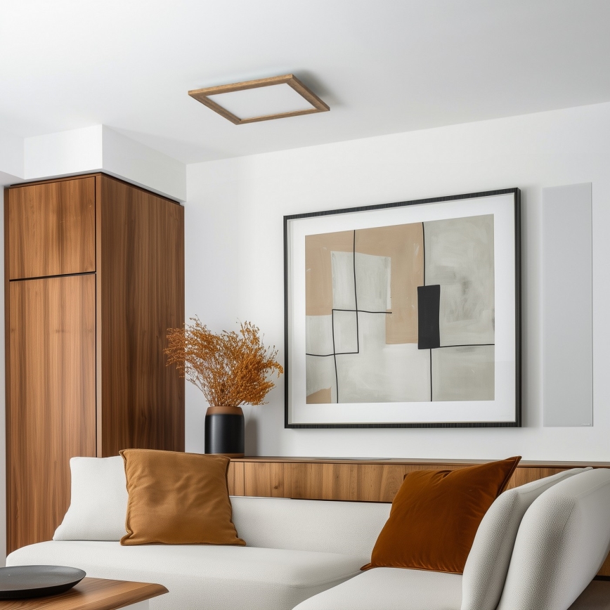 Eglo - LED RGB Ściemnialny panel natynkowy SALOBRENA-C WOOD LED/24W/230V 2700-6500K 49,5x49,5 cm brązowy + pilot zdalnego sterowania