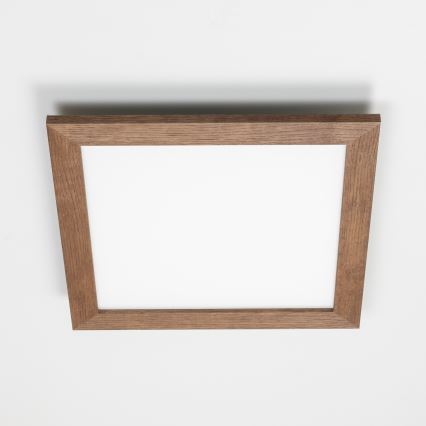 Eglo - LED RGB Ściemnialny panel natynkowy SALOBRENA-C WOOD LED/24W/230V 2700-6500K 49,5x49,5 cm ciemnobrązowy + pilot zdalnego sterowania