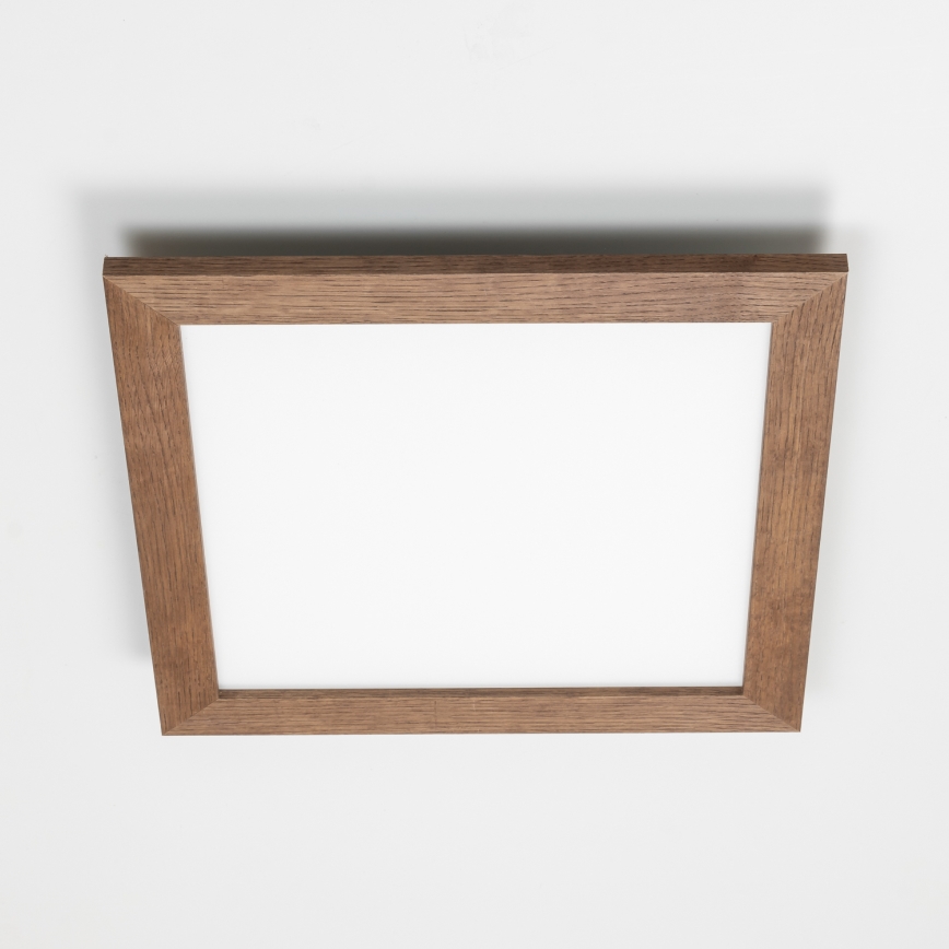 Eglo - LED RGB Ściemnialny panel natynkowy SALOBRENA-C WOOD LED/24W/230V 2700-6500K 49,5x49,5 cm ciemnobrązowy + pilot zdalnego sterowania
