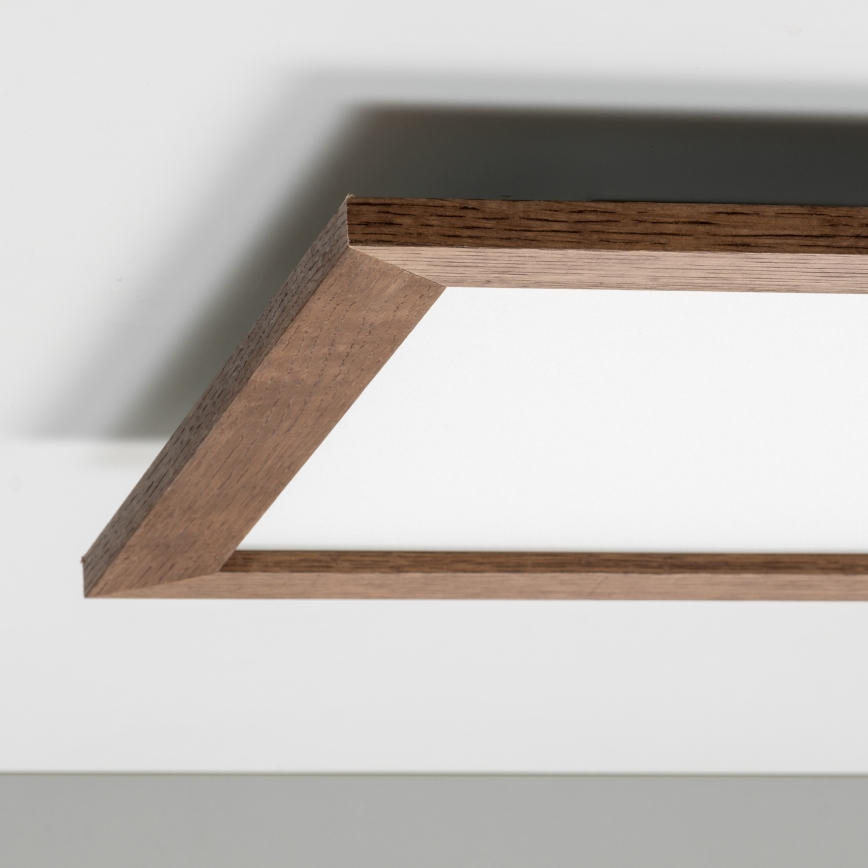 Eglo - LED RGB Ściemnialny panel natynkowy SALOBRENA-C WOOD LED/24W/230V 2700-6500K 49,5x49,5 cm ciemnobrązowy + pilot zdalnego sterowania
