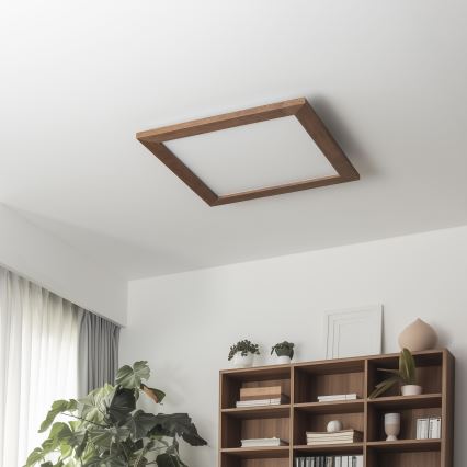 Eglo - LED RGB Ściemnialny panel natynkowy SALOBRENA-C WOOD LED/24W/230V 2700-6500K 49,5x49,5 cm ciemnobrązowy + pilot zdalnego sterowania