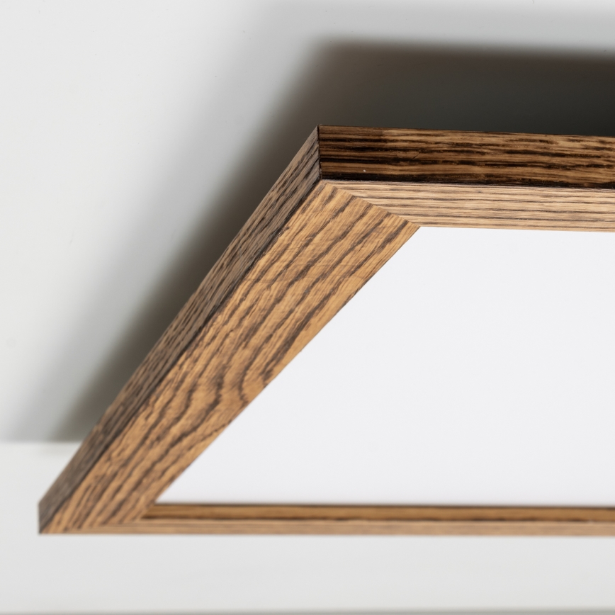 Eglo - LED RGB Ściemnialny panel natynkowy SALOBRENA-C WOOD LED/30,5W/230V 2700-6500K 64x64 cm brązowy + pilot zdalnego sterowania
