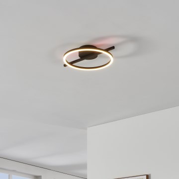 Eglo - LED RGBW Plafon ściemnialny LED/17W/230V 2700-6500K czarny + pilot zdalnego sterowania