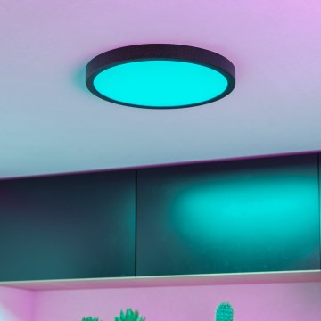 Eglo - LED RGBW ściemnialna oprawa sufitowa do łazienki LED/14,3W/230V 2700-6500K śr. 27,8 cm IP44 czarna