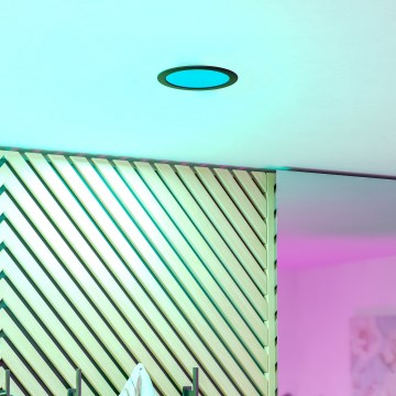 Eglo - LED RGBW ściemnialna oprawa wpuszczana łazienkowa LED/9,5W/230V 2700-6500K Ø 16,8 cm IP44 czarna