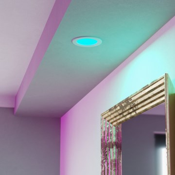 Eglo - LED RGBW ściemnialna wpuszczana oprawa sufitowa do łazienki LED/5W/230V 2700-6500K śr. 12 cm IP44 biała