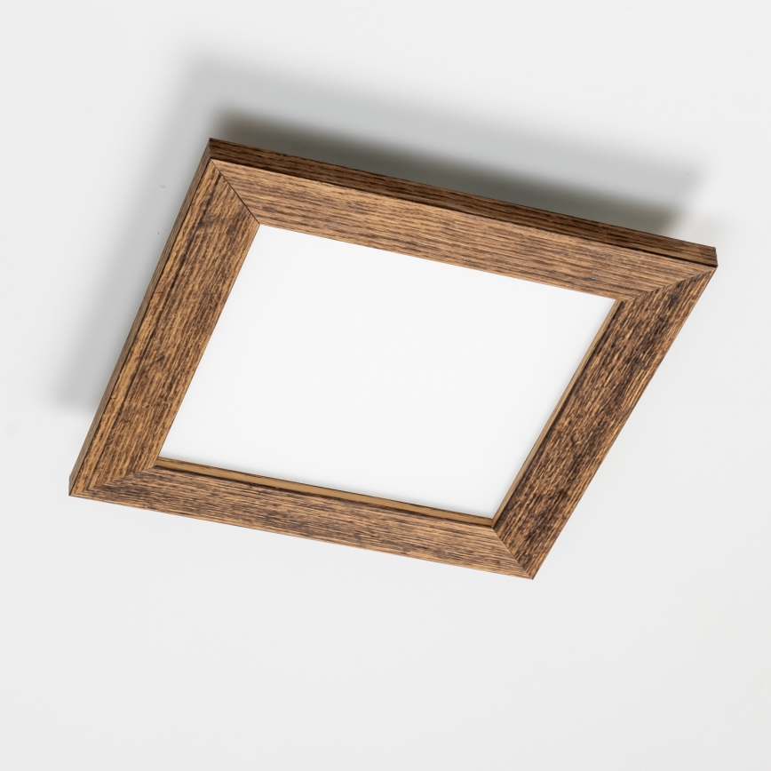 Eglo - LED RGBW ściemnialny przysufitowy panel SALOBRENA-C WOOD LED/16W/230V 2700-6500K 34x34 cm brązowy + pilot zdalnego sterowania