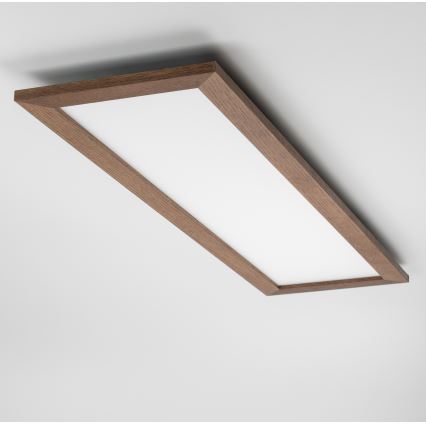 Eglo - LED RGBW Ściemnialny panel natynkowy/wpuszczany SALOBRENA-C WOOD LED/34W/230V 2700-6500K 34x124 cm ciemnobrązowy + pilot zdalnego sterowania